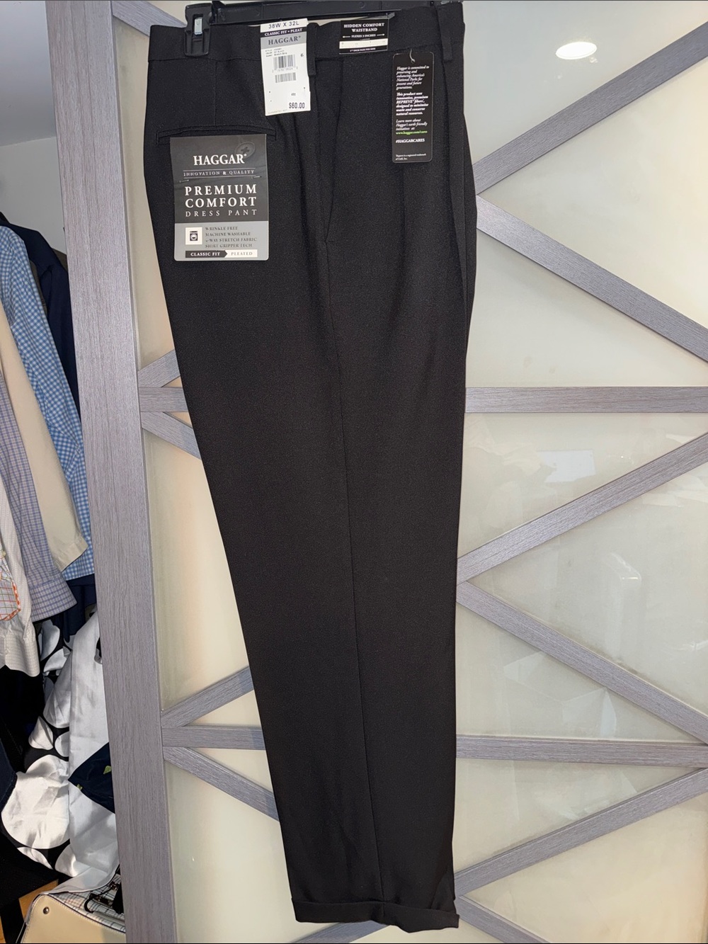 Haggar Black Premium Comfort Dress Pants 38X34